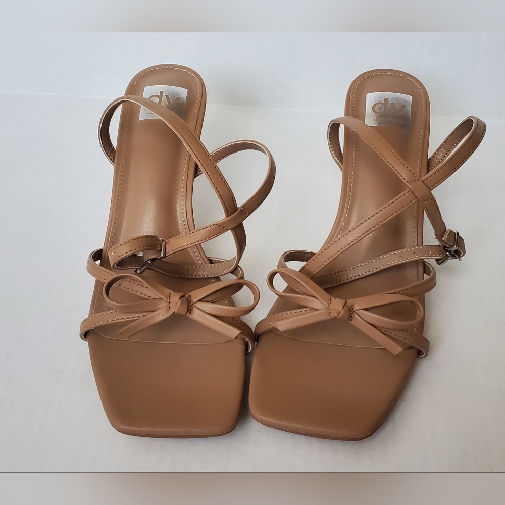 DV by Dolce Vita Zidane Women's Tan Bow Heeled Sandals Sz 10 Caramel - Picture 8 of 14